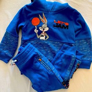 3T matching Pants and Sweatshirt Blue with Bugs Bunny